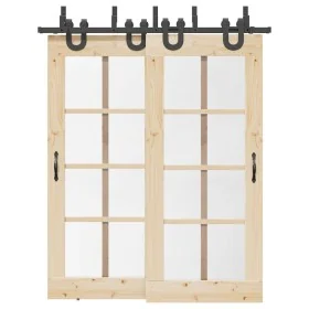 Kit de herrajes para puertas correderas acero negro 183 cm by , Door items - Ref: Foro24-3295733, Price: 121,52 €, Discount: %