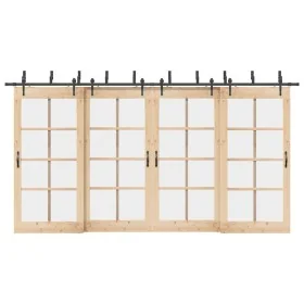 Kit de herrajes para puertas correderas acero negro 427 cm by , Door items - Ref: Foro24-3295746, Price: 315,21 €, Discount: %