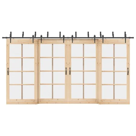 Kit de herrajes para puertas correderas acero negro 427 cm by , Door items - Ref: Foro24-3295746, Price: 319,02 €, Discount: %