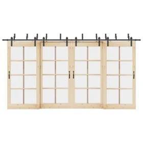 Kit de herrajes para puertas correderas acero negro 427 cm by , Door items - Ref: Foro24-3295744, Price: 268,20 €, Discount: %