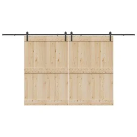Kit de herrajes para puertas correderas acero negro 400 cm by , Door items - Ref: Foro24-3295778, Price: 116,93 €, Discount: %