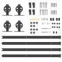 Kit de herrajes para puertas correderas acero negro 366 cm de , Artículos para puertas - Ref: Foro24-3295799, Precio: 99,47 €...