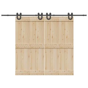 Kit de herrajes para puertas correderas acero negro 400 cm by , Door items - Ref: Foro24-3295790, Price: 102,03 €, Discount: %