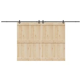 Kit de herrajes para puertas correderas acero negro 427 cm by , Door items - Ref: Foro24-3295792, Price: 148,50 €, Discount: %