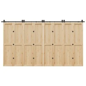 Kit de herrajes para puertas correderas acero negro 400 cm by , Door items - Ref: Foro24-3295802, Price: 171,01 €, Discount: %