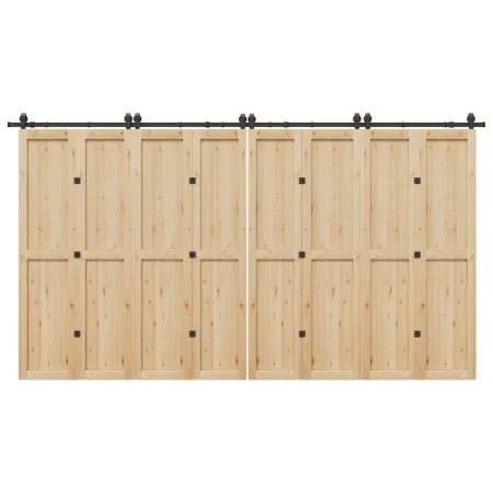 Kit de herrajes para puertas correderas acero negro 400 cm by , Door items - Ref: Foro24-3295802, Price: 171,01 €, Discount: %