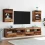 Muebles de TV pared con luces LED 2 uds envejecida 40x30x60,5cm von , TV-Möbel - Ref: Foro24-857680, Preis: 86,87 €, Rabatt: %