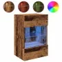 Muebles de TV pared con luces LED 2 uds envejecida 40x30x60,5cm von , TV-Möbel - Ref: Foro24-857680, Preis: 86,87 €, Rabatt: %