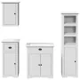 Juego de muebles de baño BODO 4 pzas madera maciza pino blanco de , Muebles de baño - Ref: Foro24-3307650, Precio: 359,01 €, ...