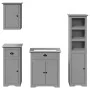 Juego de muebles de baño BODO 4 pzas madera maciza pino gris de , Muebles de baño - Ref: Foro24-3307652, Precio: 352,00 €, De...