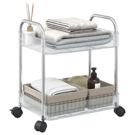 Carro de almacenamiento 2 niveles transparente 37x28x43,5 cm by , Cargo forklifts - Ref: Foro24-4012375, Price: 28,27 €, Disc...