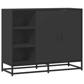 Aparador de madera de ingeniería negro 92x35x76 cm by , Sideboards - Ref: Foro24-849019, Price: 111,95 €, Discount: %