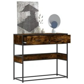 Mesa consola de madera de ingeniería roble ahumado 90x35x80 cm von , Seitentische - Ref: Foro24-849176, Preis: 78,42 €, Rabat...