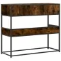 Mesa consola de madera de ingeniería roble ahumado 90x35x80 cm by , Side tables - Ref: Foro24-849176, Price: 71,29 €, Discoun...