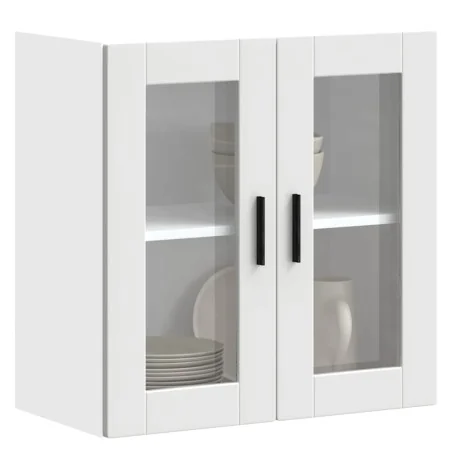 Armario de pared para cocina con puerta de cristal Porto blanco by , Kitchen cabinets - Ref: Foro24-854147, Price: 68,15 €, D...