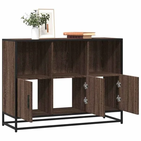 Aparador de madera de ingeniería marrón roble 100x35x76 cm by , Sideboards - Ref: Foro24-849033, Price: 111,70 €, Discount: %