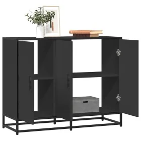 Aparador de madera de ingeniería negro 94x35x76 cm von , Sideboards - Ref: Foro24-849004, Preis: 117,50 €, Rabatt: %