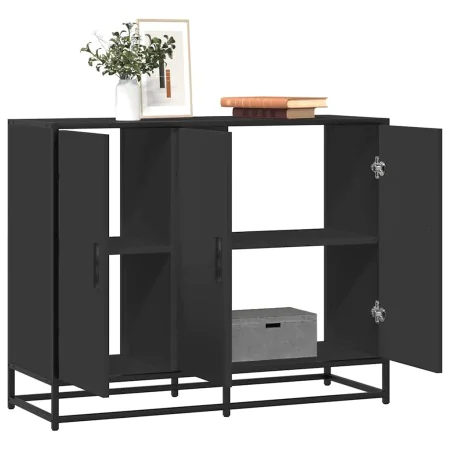 Aparador de madera de ingeniería negro 94x35x76 cm von , Sideboards - Ref: Foro24-849004, Preis: 97,27 €, Rabatt: %