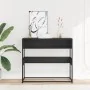 Mesa consola de madera contrachapada negro 90x35x80 cm de , Mesas auxiliares - Ref: Foro24-849169, Precio: 63,46 €, Descuento: %