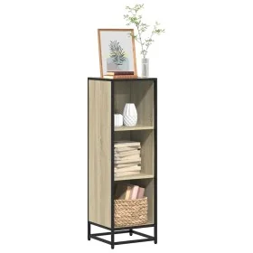 Armario de libros contrachapada color roble 33,5x33x107,5 cm by , Bookcases and shelves - Ref: Foro24-849155, Price: 73,28 €,...