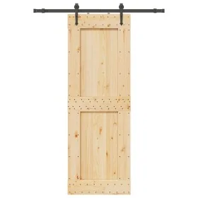 Puerta corredera con herrajes madera maciza de pino 80x210 cm von , Türen - Ref: Foro24-3332737, Preis: 200,40 €, Rabatt: %
