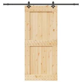 Puerta corredera con herrajes madera maciza de pino 100x210 cm von , Türen - Ref: Foro24-3332735, Preis: 231,82 €, Rabatt: %