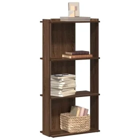 Librería 3 estantes madera ingeniería roble marrón 60x30x120 cm de , Librerías y estanterías - Ref: Foro24-860271, Precio: 61...