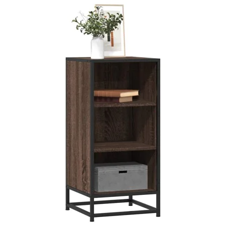 Aparador madera ingeniería y metal marrón roble 35,5x35x76 cm by , Sideboards - Ref: Foro24-848953, Price: 54,63 €, Discount: %