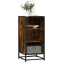 Aparador madera ingeniería y metal roble ahumado 35,5x35x76 cm von , Sideboards - Ref: Foro24-848951, Preis: 51,44 €, Rabatt: %