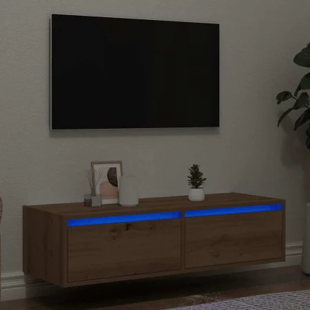 Mueble de TV con luces LED roble artisan 100X35,5x25 cm by , TV Furniture - Ref: Foro24-860246, Price: 85,91 €, Discount: %