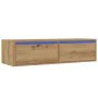 Mueble de TV con luces LED roble artisan 100X35,5x25 cm by , TV Furniture - Ref: Foro24-860246, Price: 85,91 €, Discount: %