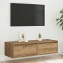 Mueble de TV con luces LED roble artisan 100X35,5x25 cm by , TV Furniture - Ref: Foro24-860246, Price: 85,91 €, Discount: %