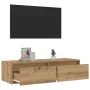 Mueble de TV con luces LED roble artisan 100X35,5x25 cm by , TV Furniture - Ref: Foro24-860246, Price: 85,91 €, Discount: %