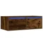 Mueble de TV con luces LED roble ahumado 75x35,5x25 cm by , TV Furniture - Ref: Foro24-860233, Price: 70,40 €, Discount: %
