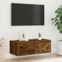 Mueble de TV con luces LED roble ahumado 75x35,5x25 cm by , TV Furniture - Ref: Foro24-860233, Price: 70,40 €, Discount: %