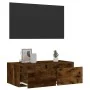 Mueble de TV con luces LED roble ahumado 75x35,5x25 cm by , TV Furniture - Ref: Foro24-860233, Price: 70,40 €, Discount: %