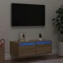 Mueble de TV con luces LED roble sonoma 75x35,5x25 cm de , Muebles TV - Ref: Foro24-860231, Precio: 67,03 €, Descuento: %