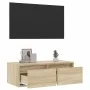 Mueble de TV con luces LED roble sonoma 75x35,5x25 cm de , Muebles TV - Ref: Foro24-860231, Precio: 67,03 €, Descuento: %