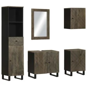 Conjunto de muebles de baño 5 piezas madera maciza mango negro von , Badezimmermöbel - Ref: Foro24-3310003, Preis: 370,37 €, ...