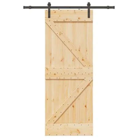 Puerta corredera con herrajes madera maciza de pino 80x210 cm von , Türen - Ref: Foro24-3332607, Preis: 203,18 €, Rabatt: %