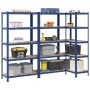 Estanterías de 5 baldas 3 uds madera contrachapada y acero azul by , Industrial shelving - Ref: Foro24-3307606, Price: 179,24...