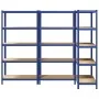 Estanterías de 5 baldas 3 uds madera contrachapada y acero azul by , Industrial shelving - Ref: Foro24-3307606, Price: 179,24...