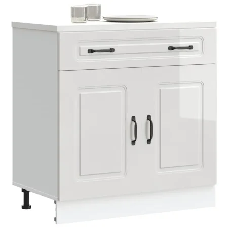 Mueble bajo cocina Kalmar madera ingeniería blanca alto brillo de , Armarios de cocina - Ref: Foro24-853499, Precio: 108,55 €...