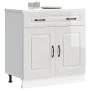 Mueble bajo cocina Kalmar madera ingeniería blanca alto brillo de , Armarios de cocina - Ref: Foro24-853499, Precio: 108,55 €...