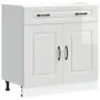 Mueble bajo cocina Kalmar madera ingeniería blanca alto brillo de , Armarios de cocina - Ref: Foro24-853499, Precio: 108,55 €...