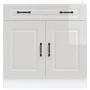 Mueble bajo cocina Kalmar madera ingeniería blanca alto brillo de , Armarios de cocina - Ref: Foro24-853499, Precio: 108,55 €...