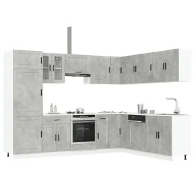 Mueble cocina Porto gris hormigón 14 pzas madera contrachapada by , Kitchen cabinets - Ref: Foro24-3314995, Price: 1,00 €, Di...