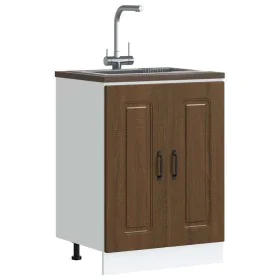 Mueble bajo para fregadero Kalmar roble marrón 60x46x81,5 cm by , Kitchen cabinets - Ref: Foro24-853444, Price: 79,42 €, Disc...