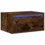 Mesita de noche de pared con luces LED roble ahumado de , Muebles TV - Ref: Foro24-860219, Precio: 53,39 €, Descuento: %