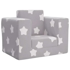 Sofá cama infantil felpa suave gris claro con estrellas by , Baby and Toddler Furniture - Ref: Foro24-4104802, Price: 37,15 €...